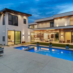 Coldwater Canyon - Backyard and Rear of Home at Dusk
